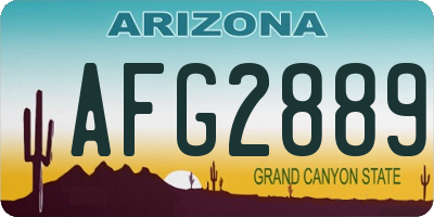 AZ license plate AFG2889