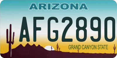 AZ license plate AFG2890