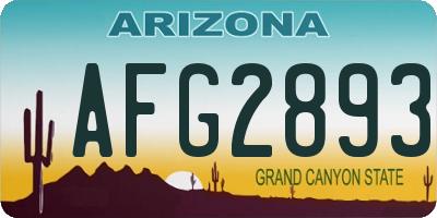 AZ license plate AFG2893