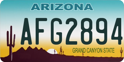 AZ license plate AFG2894