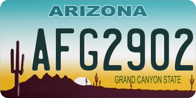 AZ license plate AFG2902
