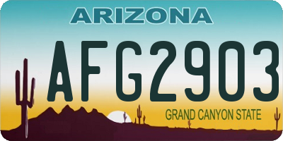 AZ license plate AFG2903