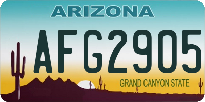 AZ license plate AFG2905