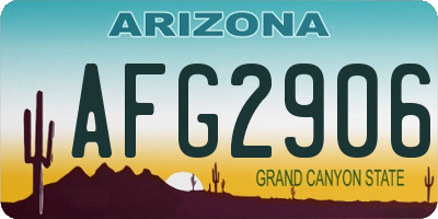 AZ license plate AFG2906