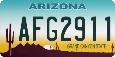 AZ license plate AFG2911