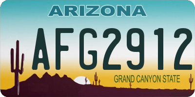 AZ license plate AFG2912