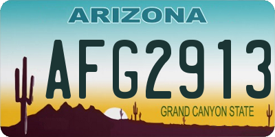 AZ license plate AFG2913
