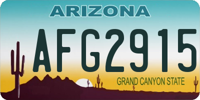 AZ license plate AFG2915