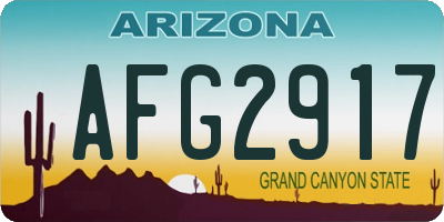 AZ license plate AFG2917
