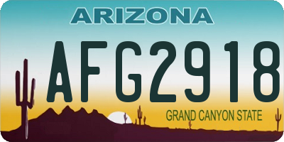AZ license plate AFG2918