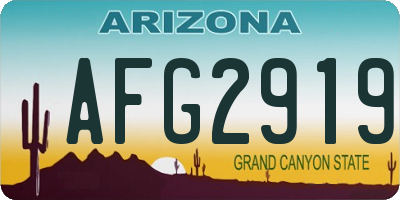 AZ license plate AFG2919