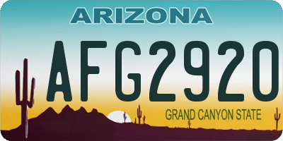 AZ license plate AFG2920