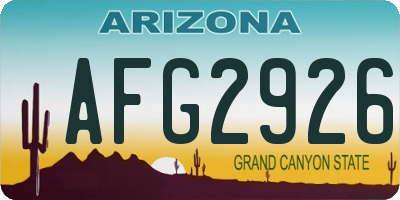 AZ license plate AFG2926