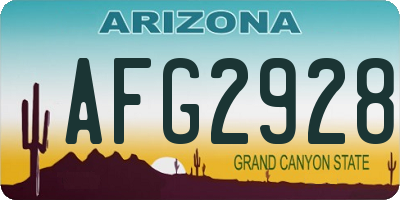 AZ license plate AFG2928