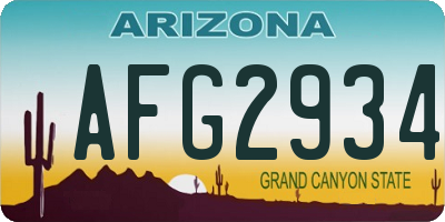 AZ license plate AFG2934