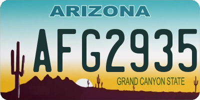 AZ license plate AFG2935