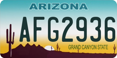 AZ license plate AFG2936