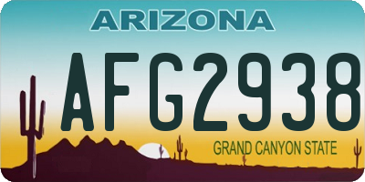 AZ license plate AFG2938
