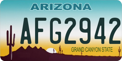 AZ license plate AFG2942
