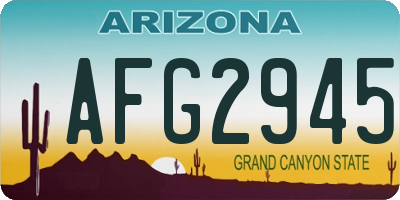 AZ license plate AFG2945
