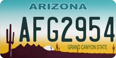 AZ license plate AFG2954