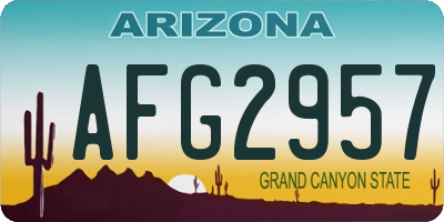 AZ license plate AFG2957