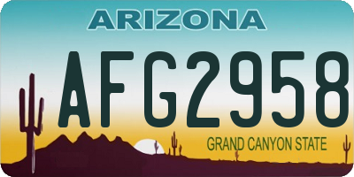 AZ license plate AFG2958