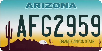 AZ license plate AFG2959