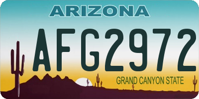 AZ license plate AFG2972