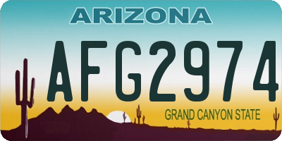 AZ license plate AFG2974