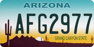 AZ license plate AFG2977