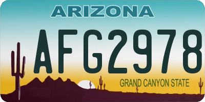 AZ license plate AFG2978