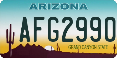 AZ license plate AFG2990