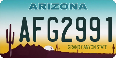 AZ license plate AFG2991