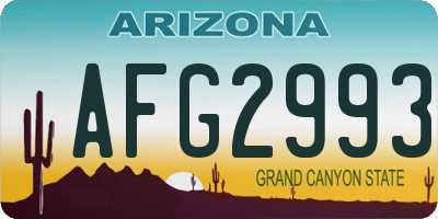 AZ license plate AFG2993