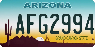 AZ license plate AFG2994
