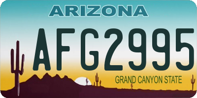 AZ license plate AFG2995