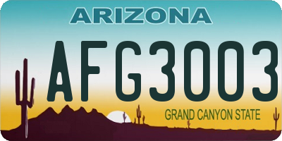AZ license plate AFG3003