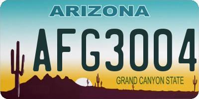 AZ license plate AFG3004