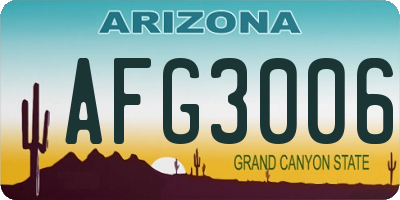 AZ license plate AFG3006