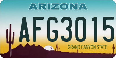 AZ license plate AFG3015