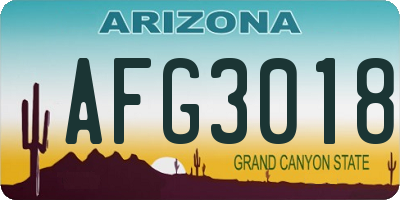 AZ license plate AFG3018