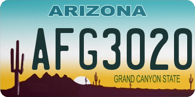 AZ license plate AFG3020