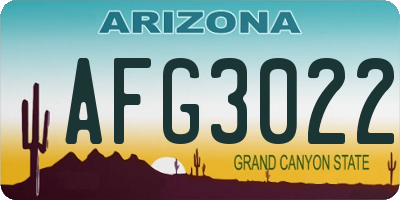 AZ license plate AFG3022