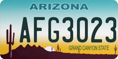 AZ license plate AFG3023