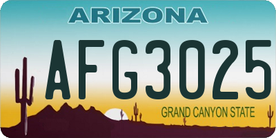 AZ license plate AFG3025