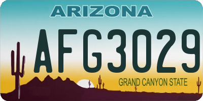 AZ license plate AFG3029