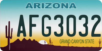 AZ license plate AFG3032