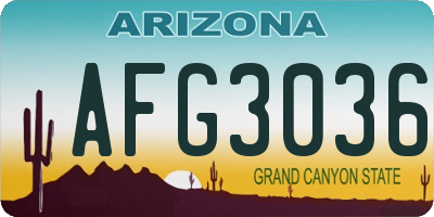 AZ license plate AFG3036