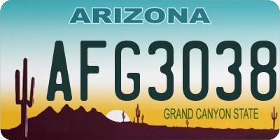 AZ license plate AFG3038